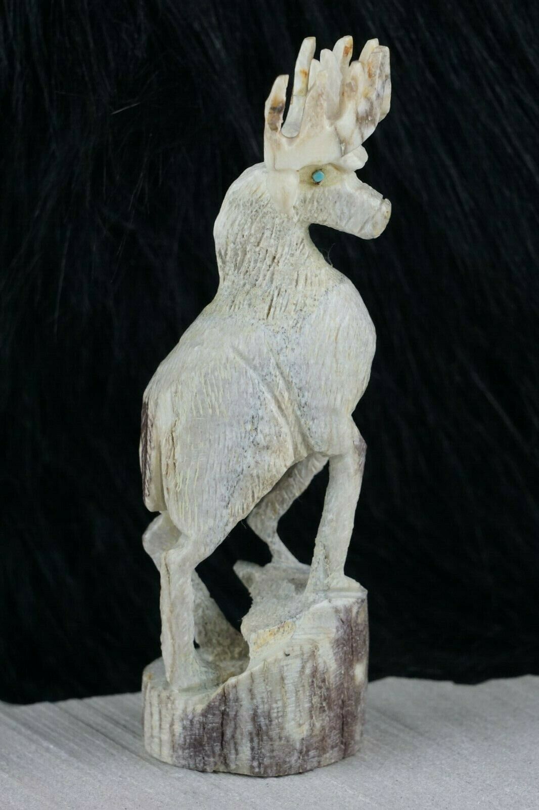 Elk Zuni Fetish Carving - Jerrold Lahaleon - High Lonesome Trading