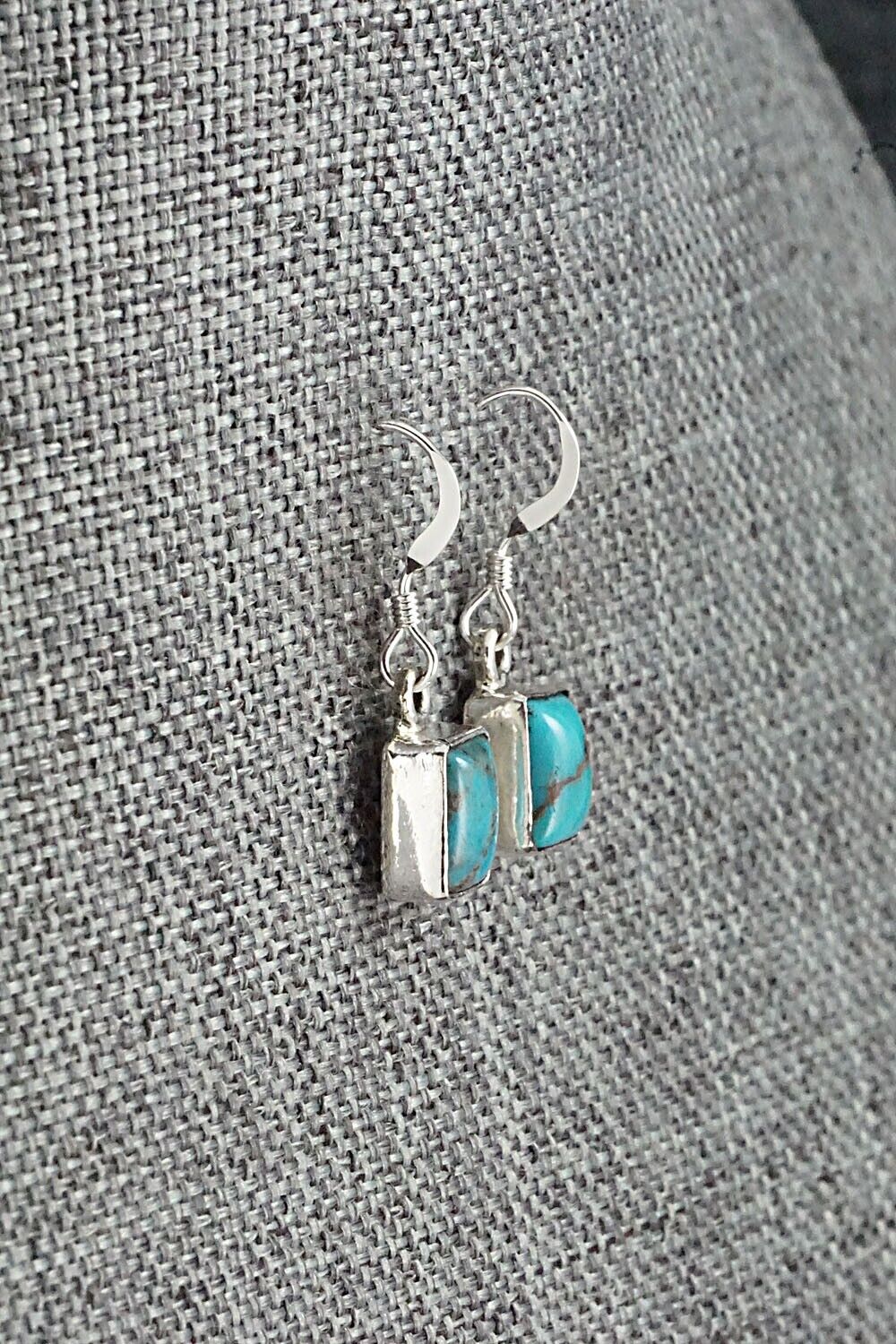 Turquoise & Sterling Silver Earrings - Lee Shorty