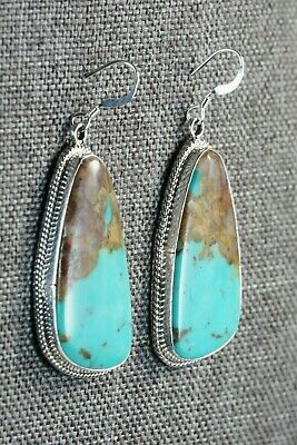Navajo Turquoise and Sterling Silver Earrings - Verley Betone
