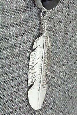 Onyx & Sterling Silver Feather & Chain Necklace - Ben Begay