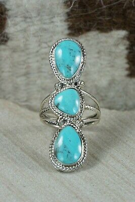 Navajo Turquoise & Sterling Silver Ring - Bucky Berlin - Size 9.25