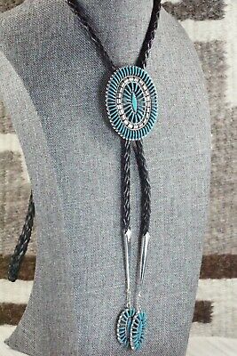 Turquoise & Sterling Silver Bolo Tie - Edmund Cooeyate
