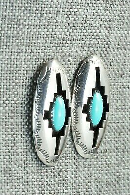 Turquoise & Sterling Silver Earrings - Navajo