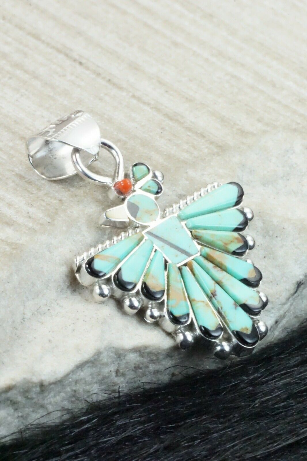 Turquoise & Sterling Silver Pendant - Michelle Peina