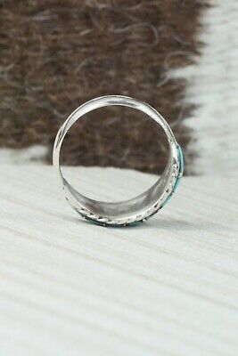 Turquoise & Sterling Silver Ring - Millie Peynetsa - Size 8
