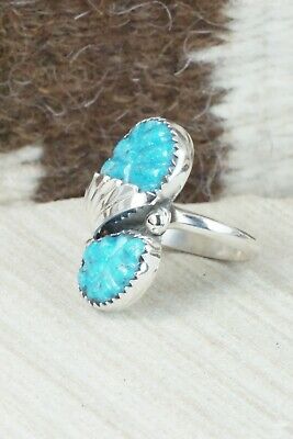 Turquoise & Sterling Silver Ring - Lyolita Tsattie - Size 7.25