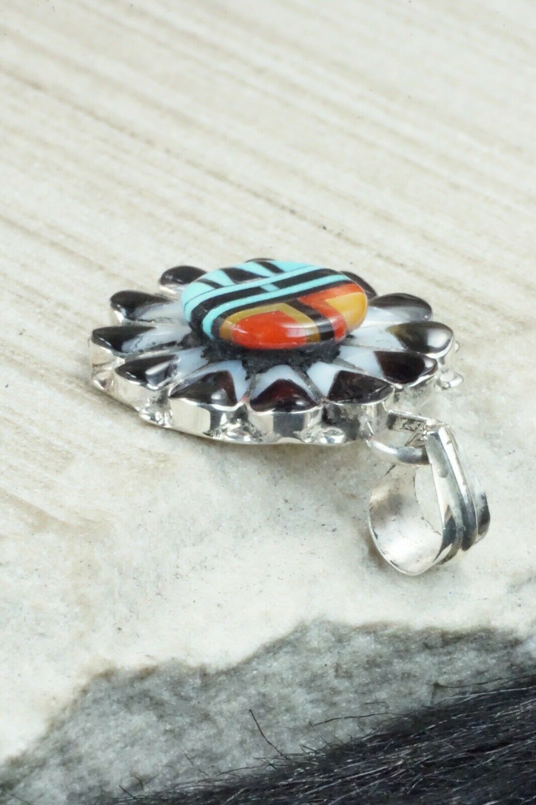 Multi Stone & Sterling Silver Pendant - Andrick Dewa