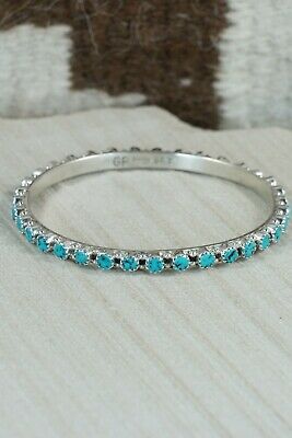 Navajo Turquoise & Sterling Silver Bangle Cuff - Gaynell Parker