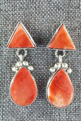 Spiny Oyster and Sterling Silver Earrings - Selina Warner