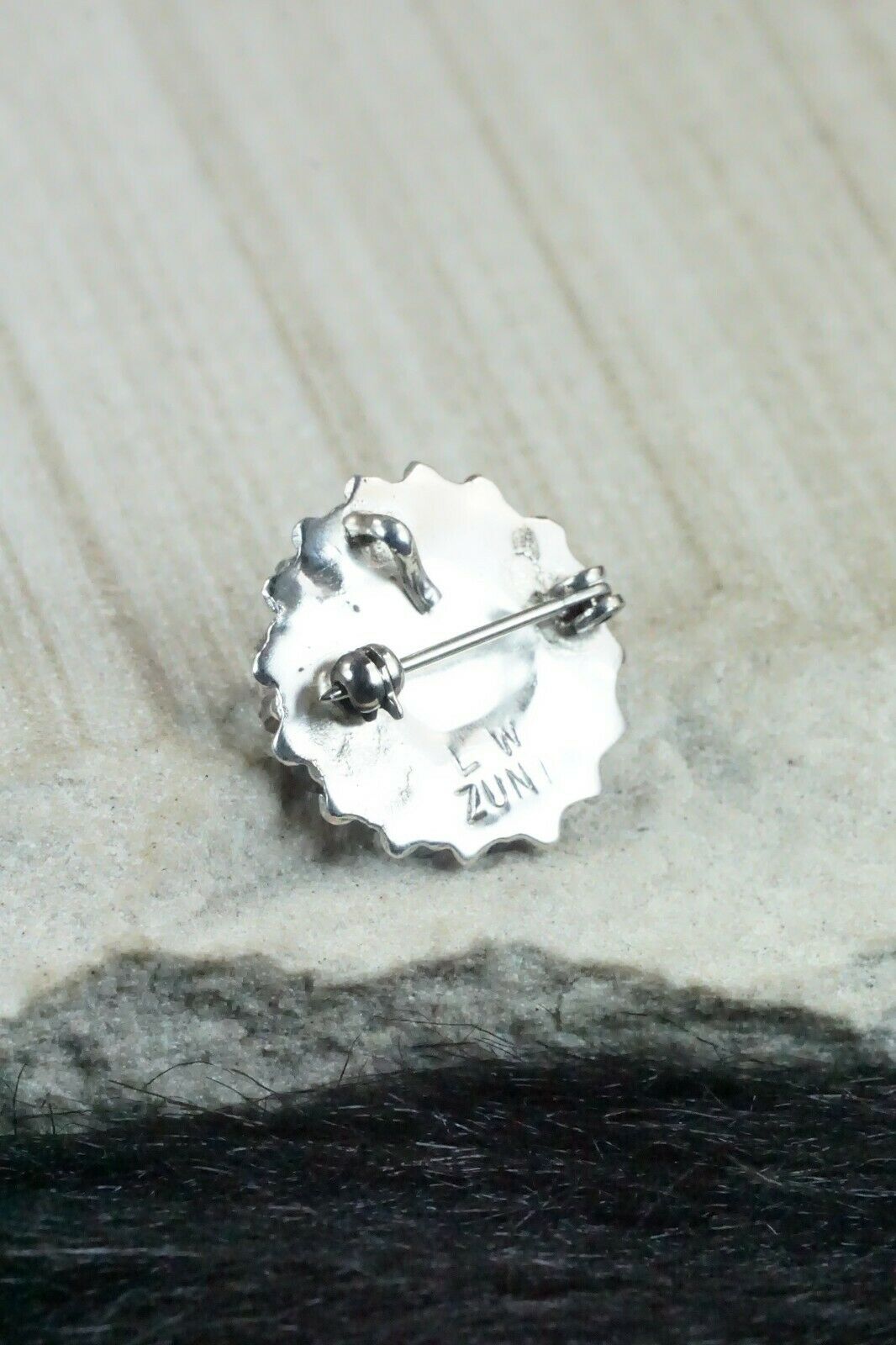 Multi Stone & Sterling Silver Pendant / Pin - Lorencita Walela - High Lonesome Trading