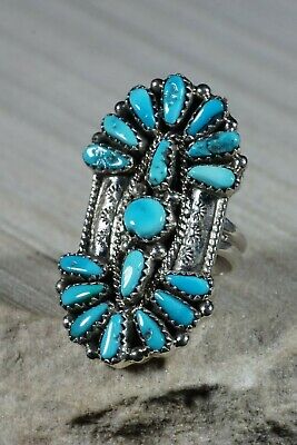 Navajo Turquoise and Sterling Silver Ring - Donovan Wilson - Size 7.5 - High Lonesome Trading