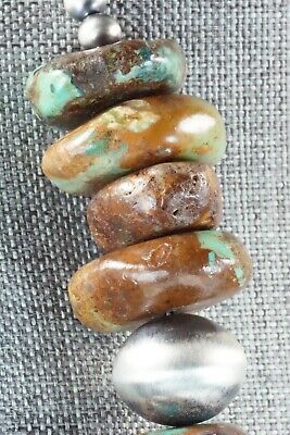 Turquoise & Sterling Silver Navajo Pearl Necklace - Doreen Jake