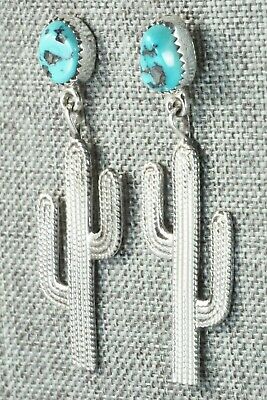 Turquoise & Sterling Silver Earrings - Delbert Gordon