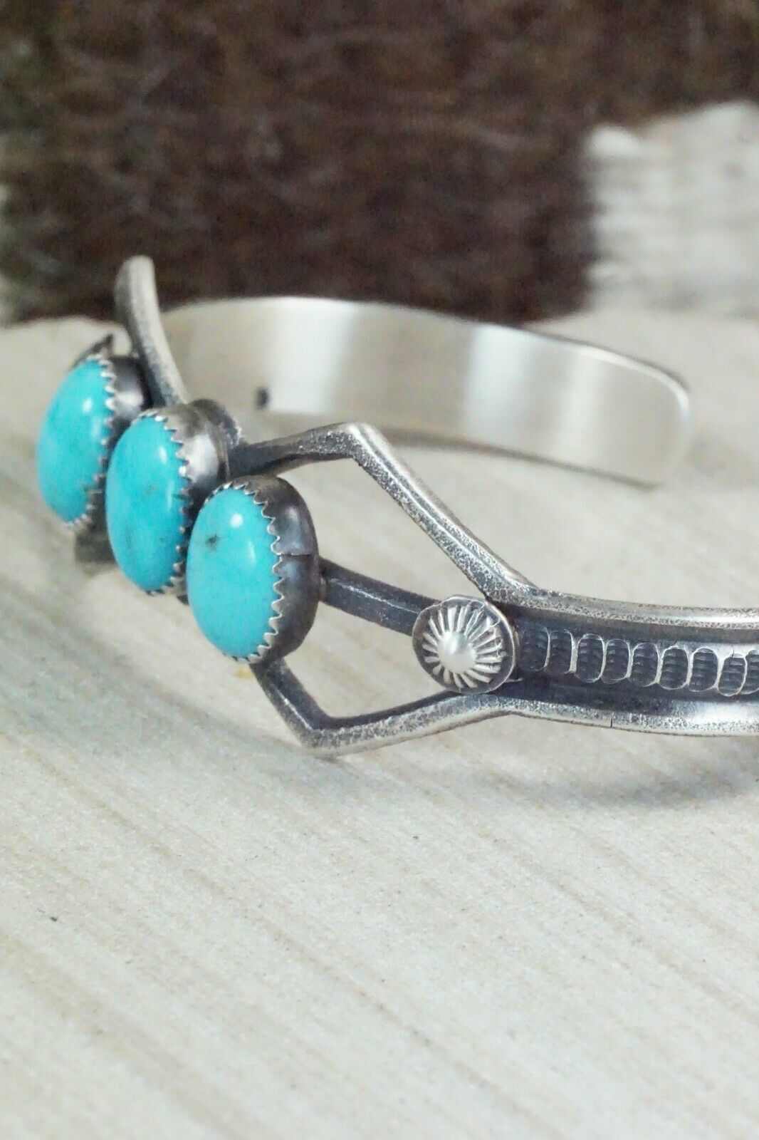 Turquoise and Sterling Silver Bracelet - Eva & Linberg Billah