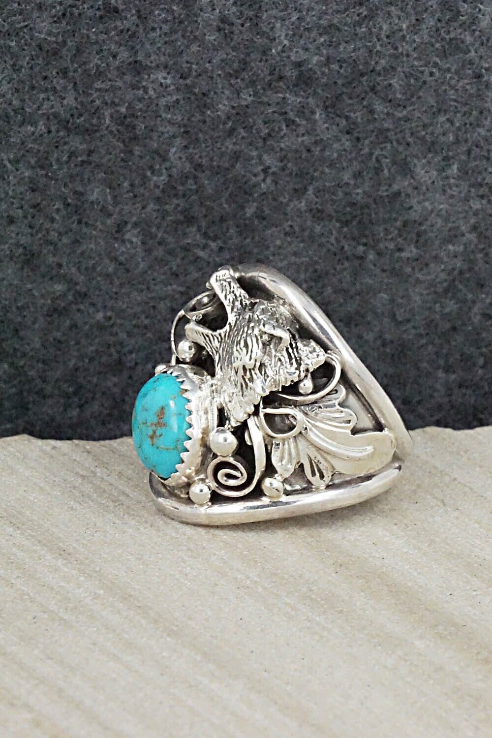 Turquoise & Sterling Silver Ring - Jeannette Saunders - Size 10.75