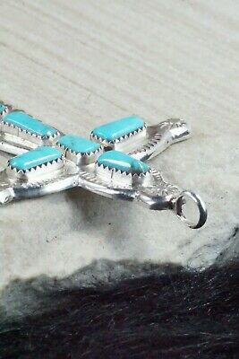 Turquoise & Sterling Silver Pendant - Wilbur Iule