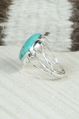 Turquoise & Sterling Silver Ring - Samuel Yellowhair - Size 7.5