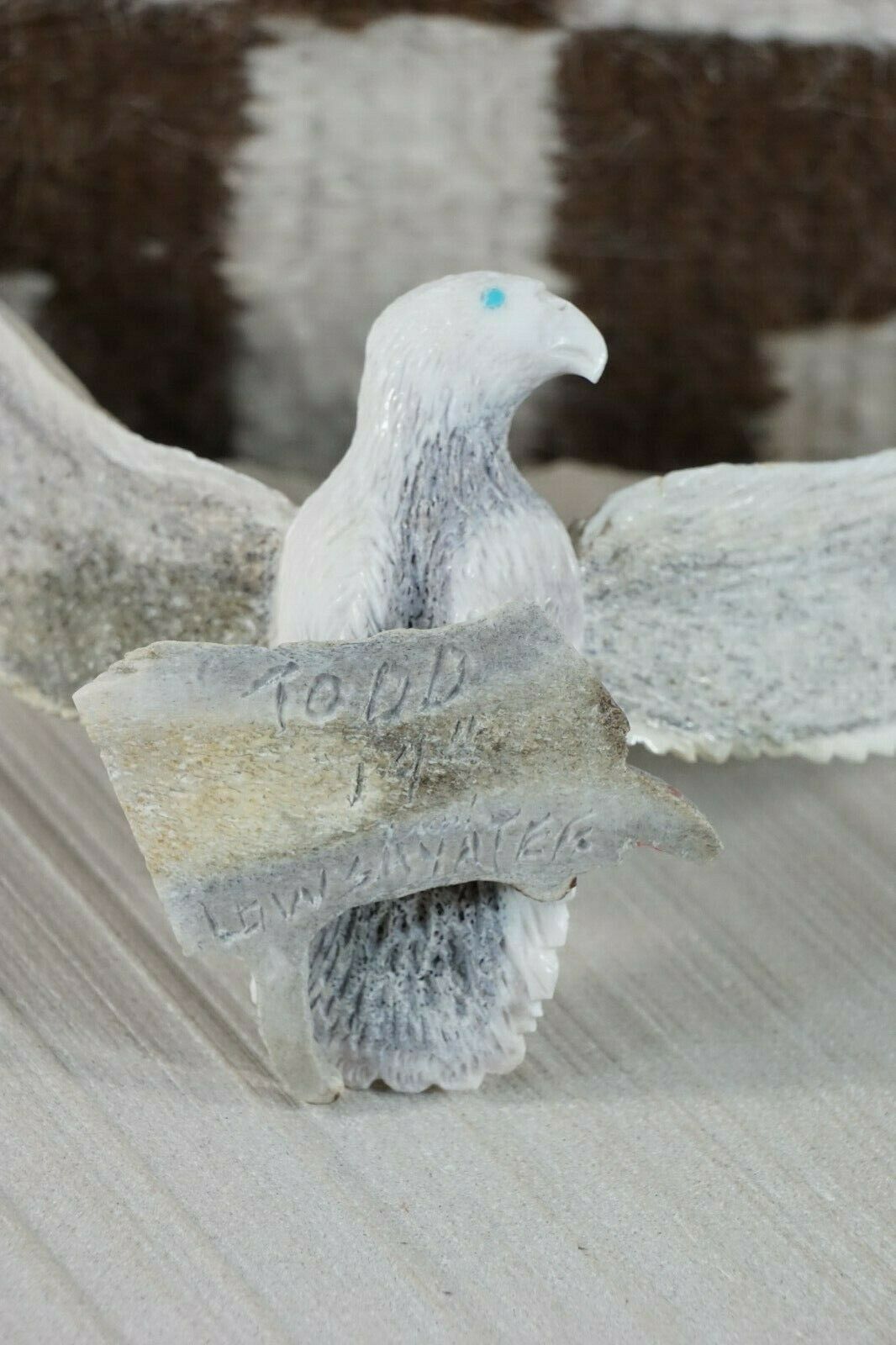 Eagle Zuni Fetish Carving - Todd Lowsayatee - High Lonesome Trading