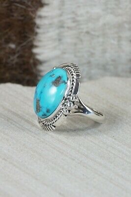 Navajo Turquoise & Sterling Silver Ring - Daniel Benally - Size 7