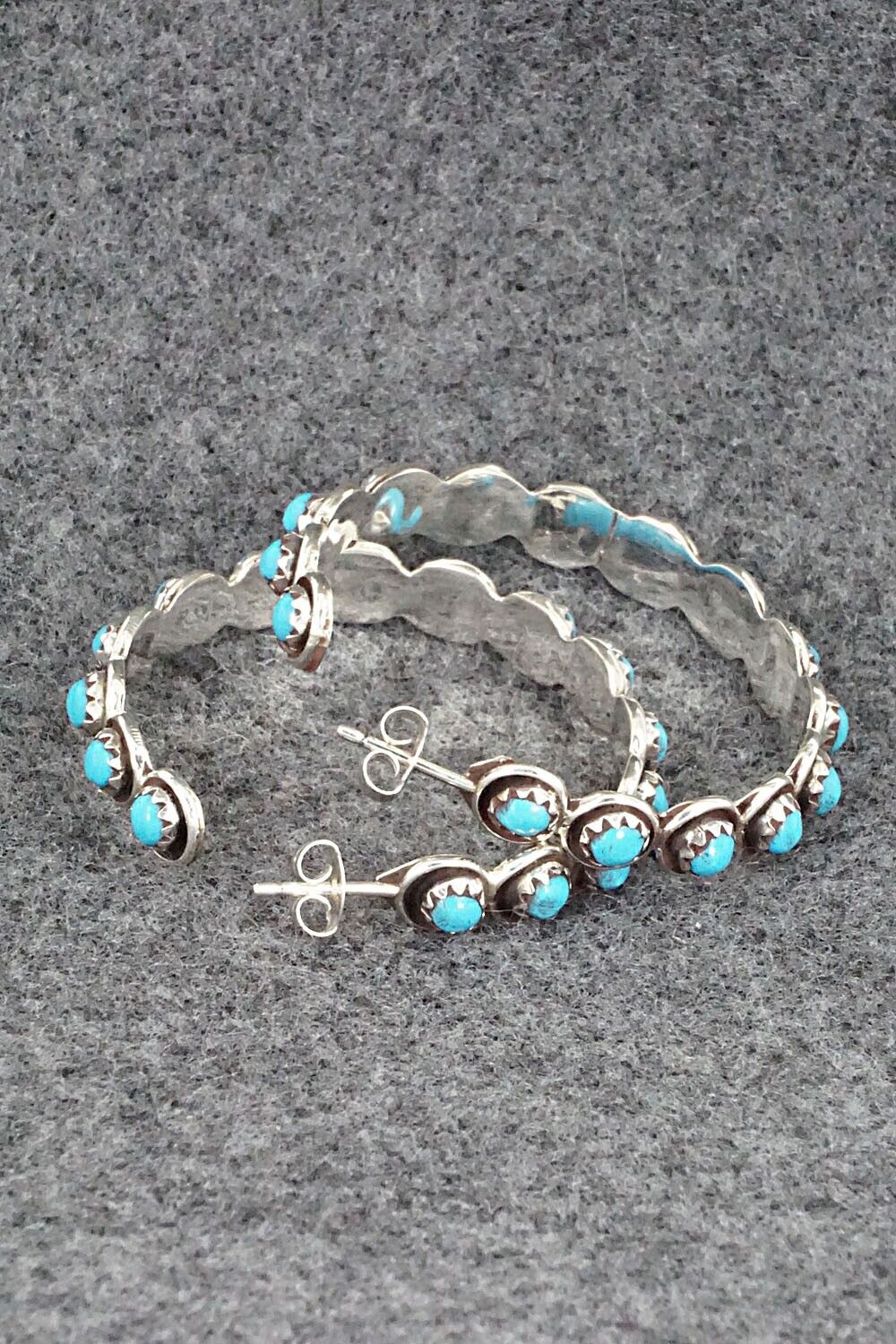 Turquoise & Sterling Silver Earrings - Florenda Lonasee