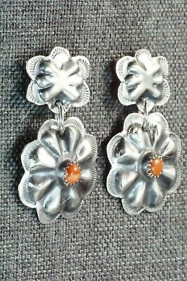 Spiny Oyster & Sterling Silver Earrings - Joan Begay