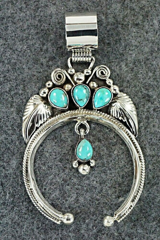 Turquoise and Sterling Silver Naja Pendant - Vernon Johnson