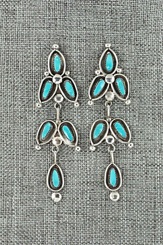 Turquoise & Sterling Silver Earrings - Viola Bobelu