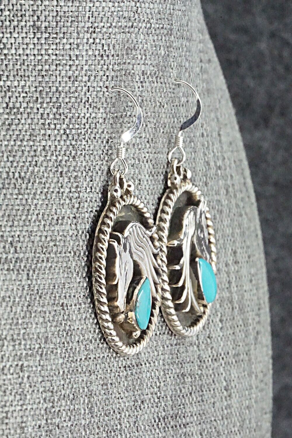 Turquoise & Sterling Silver Earrings - Genevieve Francisco