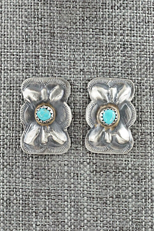 Turquoise & Sterling Silver Earrings - Joan Begay