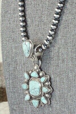 Turquoise and Sterling Silver Pendant & Necklace - Tom Lewis