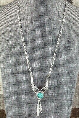 Turquoise & Sterling Silver Necklace - Lee Shorty