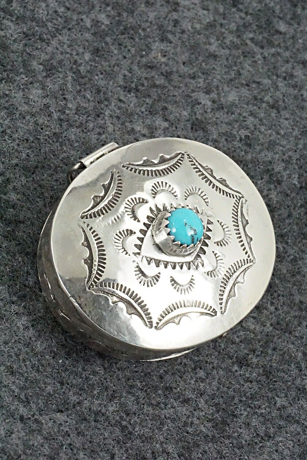 Turquoise & Sterling Silver Pill Box - Elouise Curtis