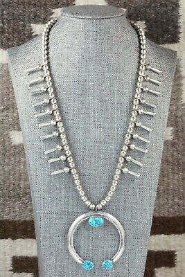 Turquoise & Sterling Silver Squash Blossom - Thomson Willie
