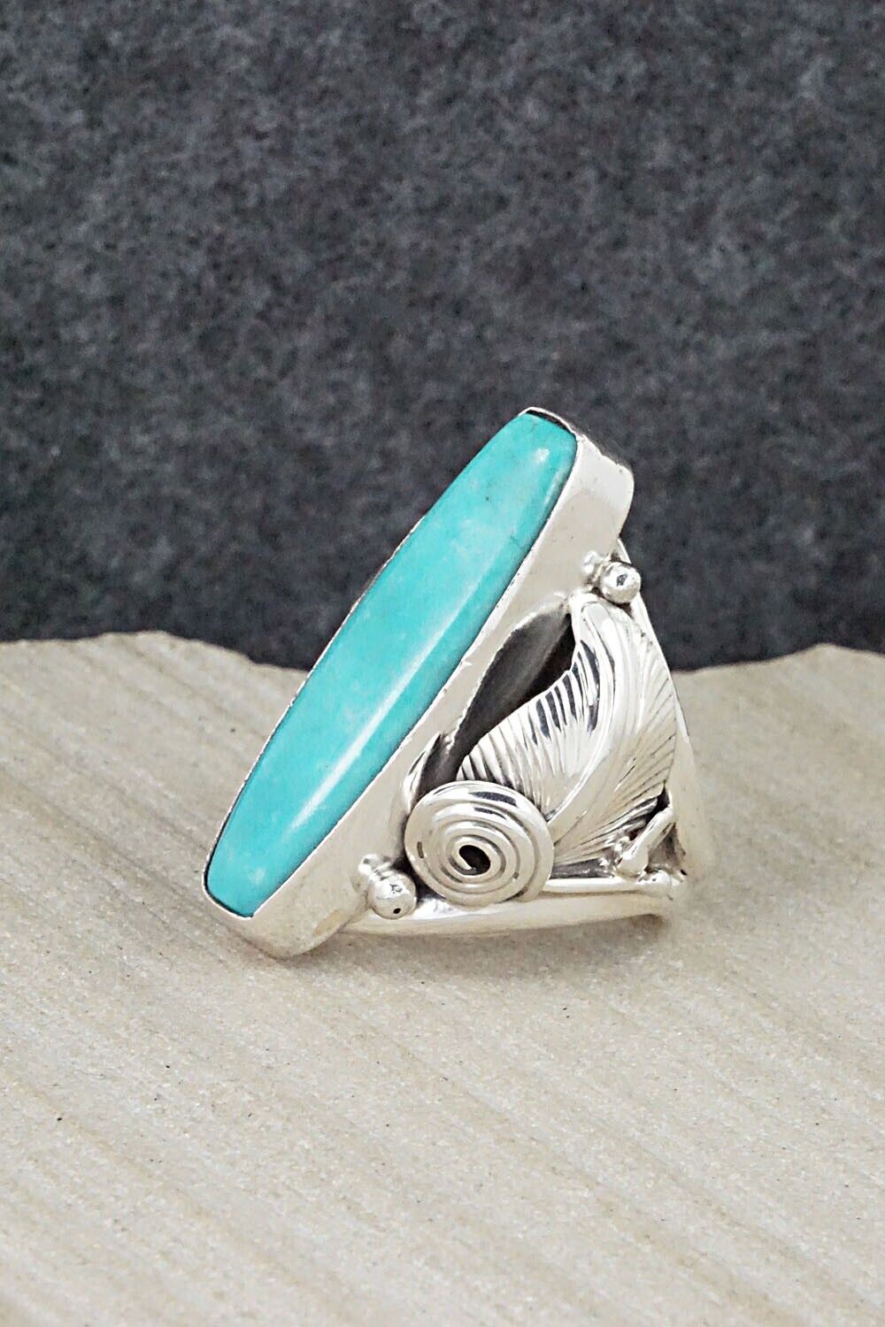 Turquoise & Sterling Silver Ring - Darrell Morgan - Size 6.5