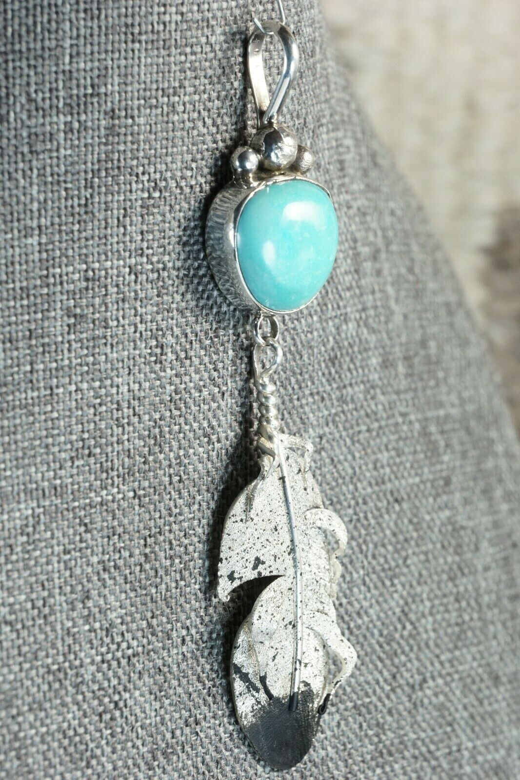Navajo Turquoise & Sterling Silver Pendant - Ernest Rangel