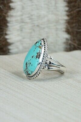 Navajo Turquoise and Sterling Silver Ring - Tom Dinetso - Size 7.5