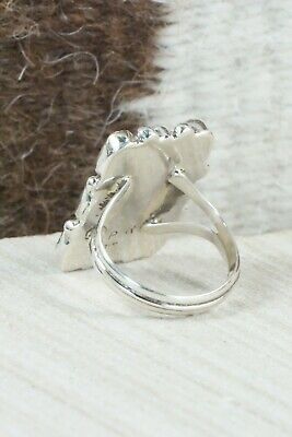 Coral & Sterling Silver Ring - Priscilla Reeder - Size 8.5