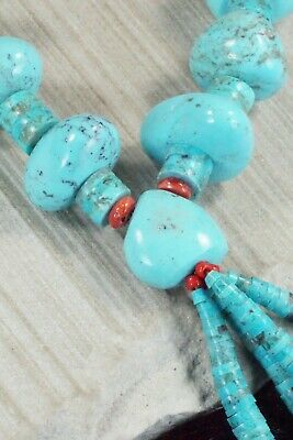 Turquoise & Spiny Oyster Necklace - Lupe Lovato