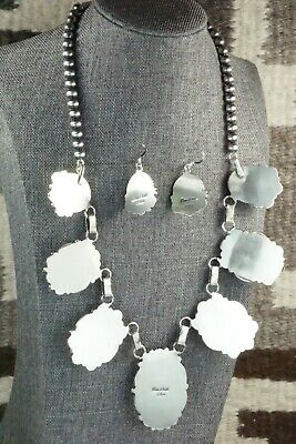 Turquoise & Sterling Silver Necklace and Earrings Set - Tom Lewis
