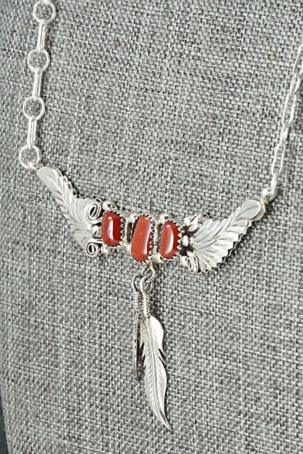Coral & Sterling Silver Necklace - Sadie Jim
