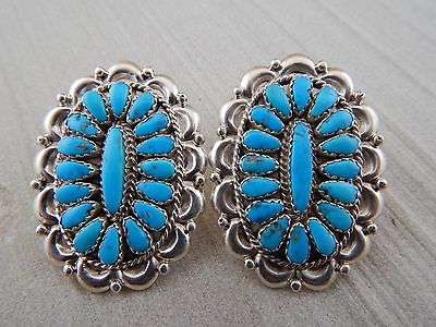 Navajo Turquoise & Sterling Silver Earrings - Stephanie Wilson - High Lonesome Trading