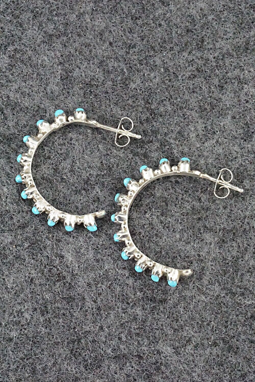 Turquoise & Sterling Silver Earrings - Sampson Tsipa