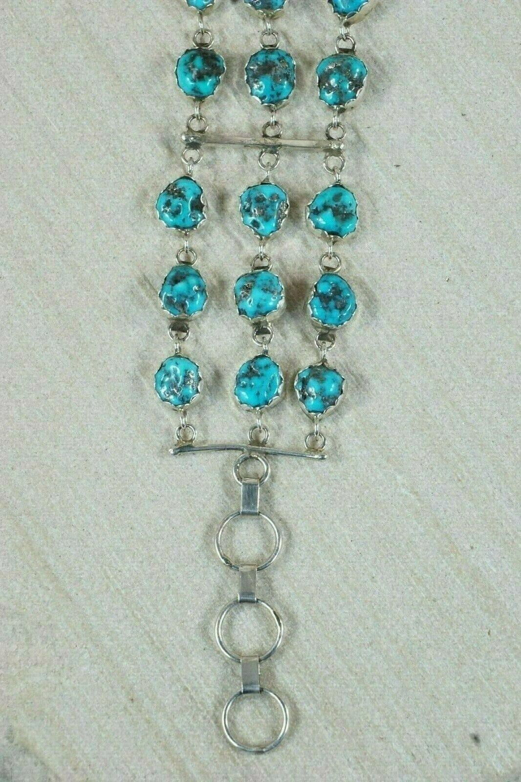 Navajo Turquoise and Sterling Silver Bracelet - Anthony Skeets - High Lonesome Trading
