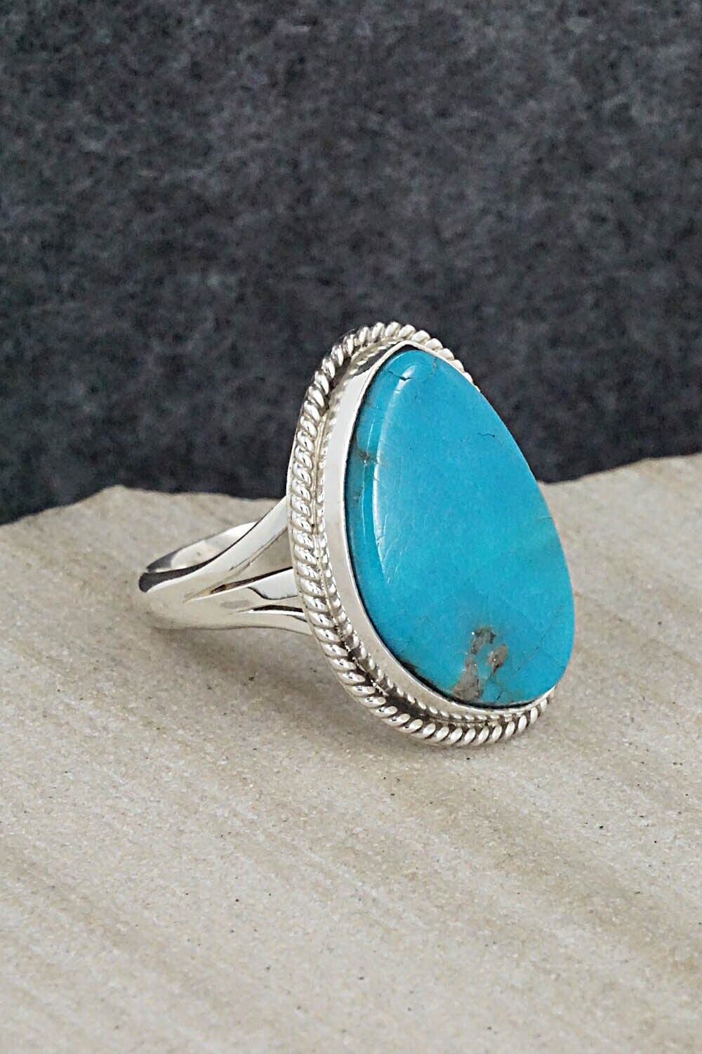 Turquoise & Sterling Silver Ring - Alice Rose Saunders - Size 7.75