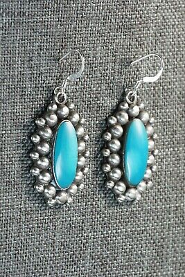 Navajo Turquoise & Sterling Silver Earrings - Freida Martinez