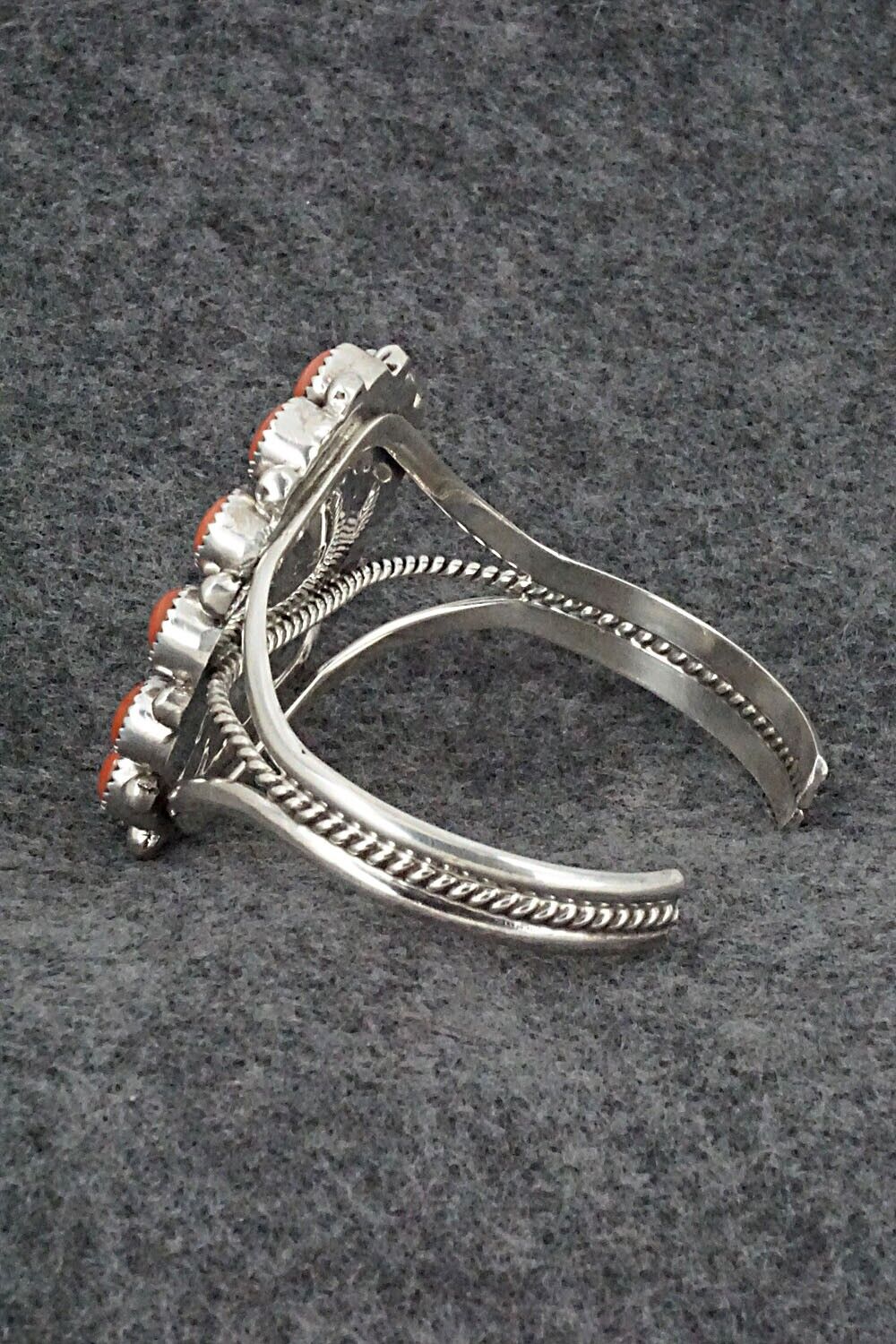 Coral, Turquoise & Sterling Silver Bracelet - Leonard Spencer