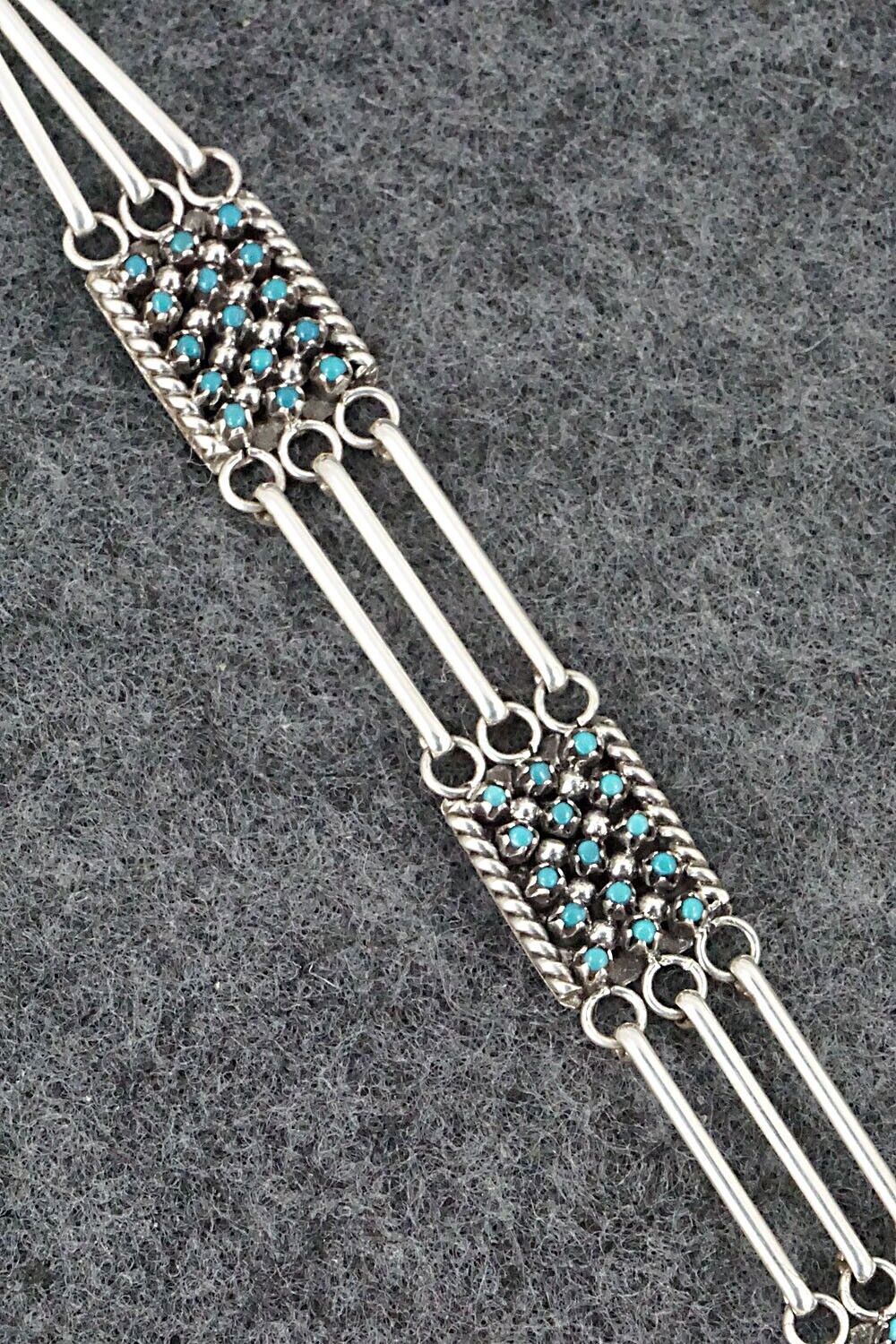 Turquoise & Sterling Silver Link Bracelet - Justin Amesoli