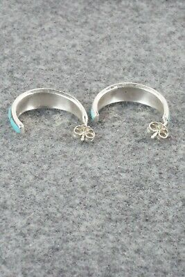 Turquoise & Sterling Silver Earrings - Philbert Chavez