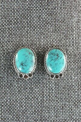 Navajo Turquoise & Sterling Silver Earrings - Sharon McCarthy