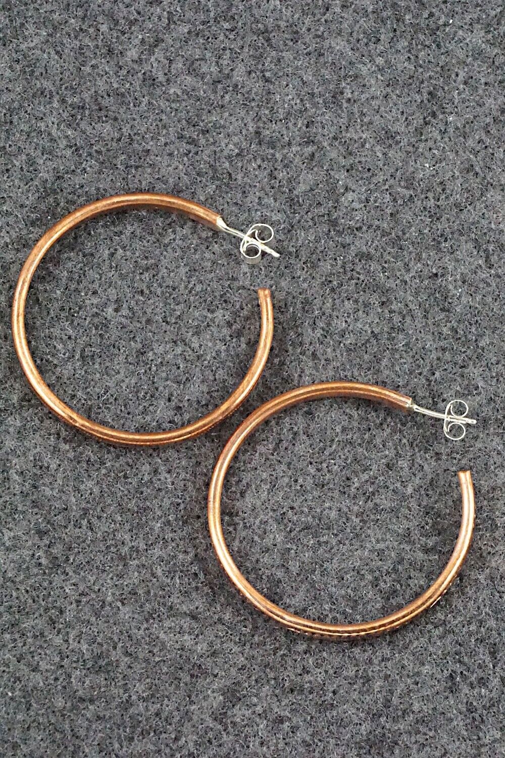 Copper Hoop Earrings - Elaine Tahe
